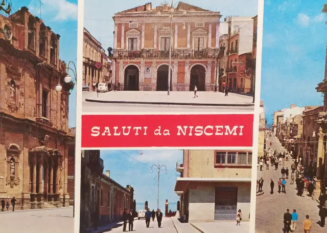 Cartolina - Saluti da Niscemi - Vedute diverse - 1965 ca.