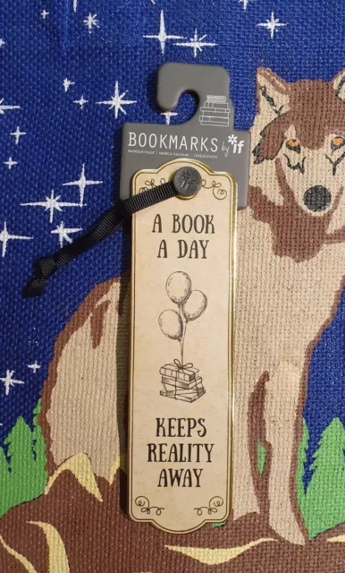 Embossed Quality Keep Reality Away Joke Bookmark Book Funny Secret Santa Gift