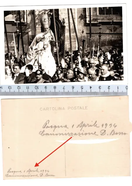foto PAPA PIO XI proclamava Giovanni Bosco Santo 1° aprile 1934 giorno di Pasqua