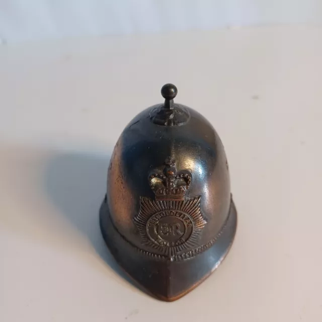 Vtg H. Seener Ltd Metropolitan Police Helmet Metal Bell English Bobby Hat