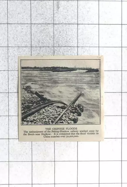1931 Embankment Of Peking-hankow Railway Washed Away By Floods