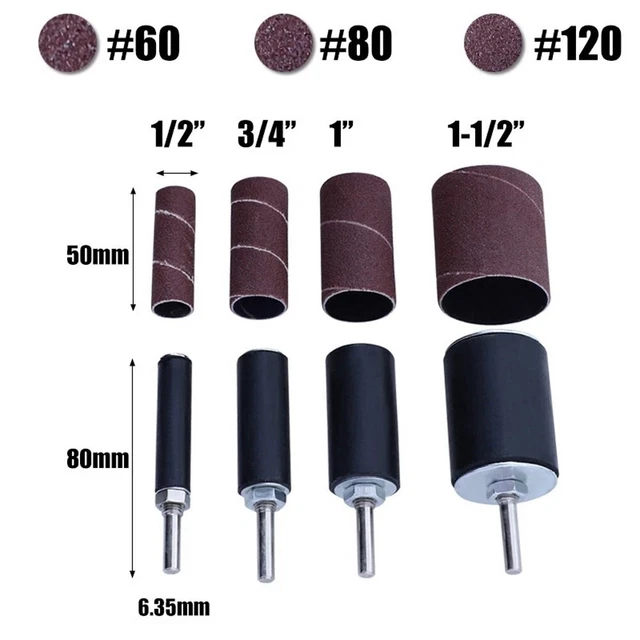 Kit de tambor lijado con espina para mecanizado de madera y metal 16 ud. incluido