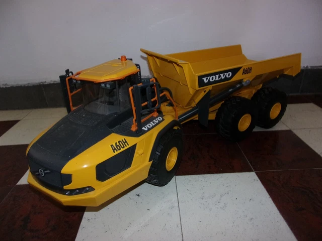 Bruder Toys 02455 Volvo A60H Dumper Truck – 1:16 Scale Construction Vehicle, Yellow