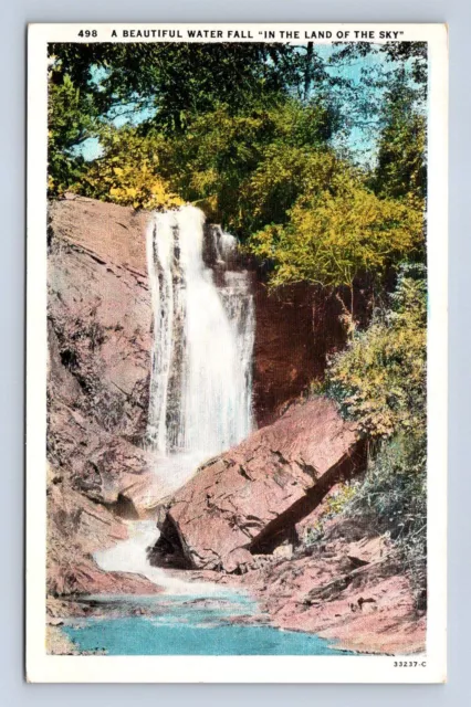 Beautiful Water Fall " In The Land of the Sky" North Carolina Postcard Unposted