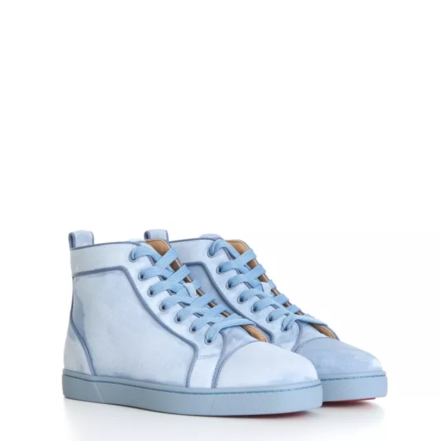 CHRISTIAN LOUBOUTIN 850$ Navy Blue Velvet Louis Orlato Flat Sneakers