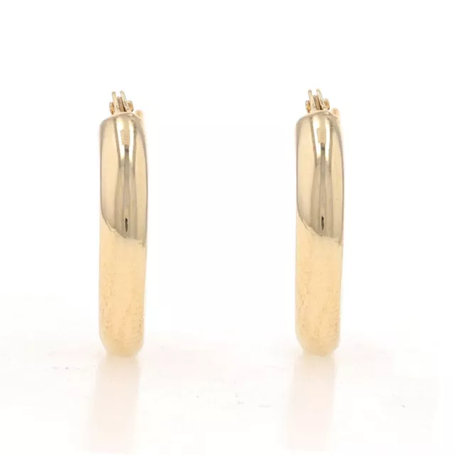 YELLOW GOLD HOOP Earrings - 14k Israel Pierced $99.99 - PicClick