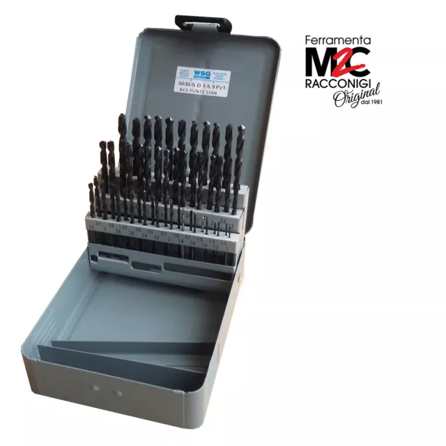 SERIE 50 PUNTE DA TRAPANO HSS, 1 PUNTA PER CENTESIMO DA da Ø 1 mm a Ø 5.9 mm