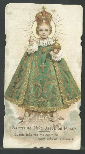Estampa antigua del Niño Jesus andachtsbild santino holy card santini
