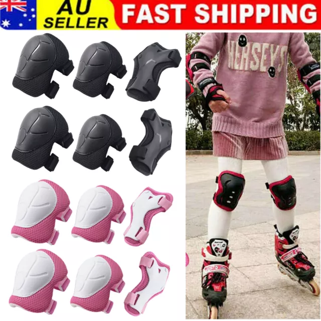 6x Kids Elbow Wrist Knee Pads Protective Gear Set Skate Roller Cycling Bike Gift