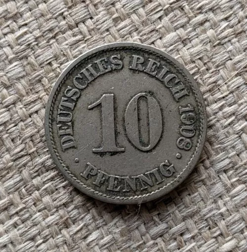 Germany - 10 Pfennig Coin - 1908 A