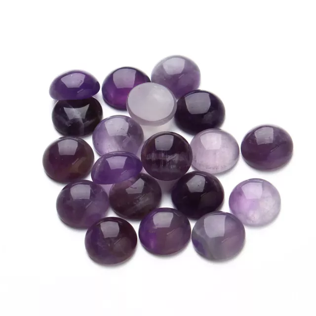 10pcs/lot 6-12mm Natural Amethyst Stone Cabochons Beads Flatback Domes Cameo