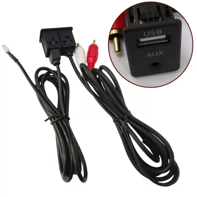 User Friendly Car Dash Interface Cable with USB+3 5mm AUX for Car Radios