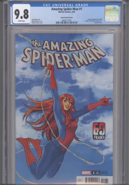 AMAZING SPIDER-MAN #1 CGC 9.8 2022 Marvel Comics Jones Variant
