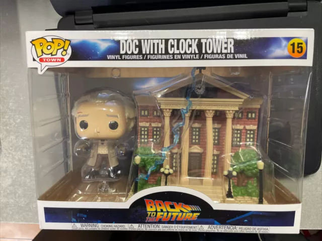 ACTION figure FUNKO POP Town n.15 RITORNO AL FUTURO DOC WITH CLOCK TOWER (n)