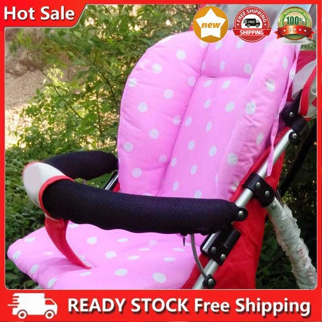 Bebé Niño Caminante Asiento Cochecito Cojín Alfombra Algodón Blanco Punto-Rosa