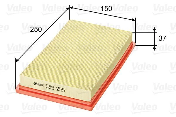 VALEO Filtre à air 585255 pour HYUNDAI pour LANTRA I (J-1) 250mm 150mm 37mm