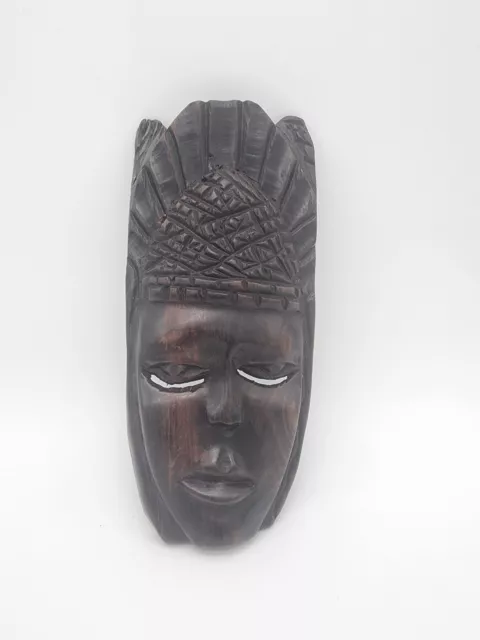 Vintage Hand Carved African Wooden Ethnic Tribal Mask Wall Hanging