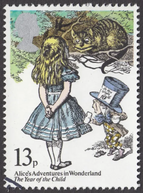 Alice in Wonderland, the Mad Hatter & the Cheshire Cat on 1979 fine used stamp