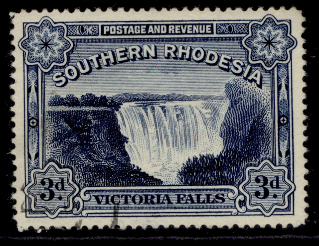SOUTHERN RHODESIA GV SG35b, 3d deep blue, FINE USED.