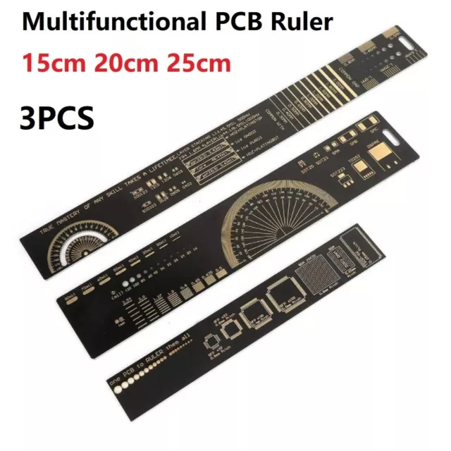 Easy to Use PCB Ruler Measuring Tool 3PCS Set 20cm Capacitor IC SMD Diode
