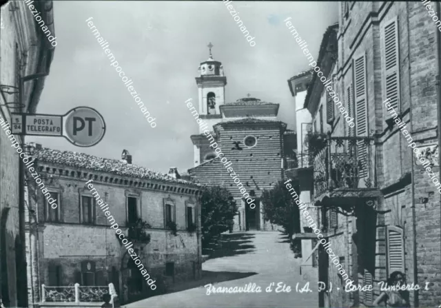 cf405 cartolina francavilla d'ete corso umberto I ufficio postale ascoli piceno