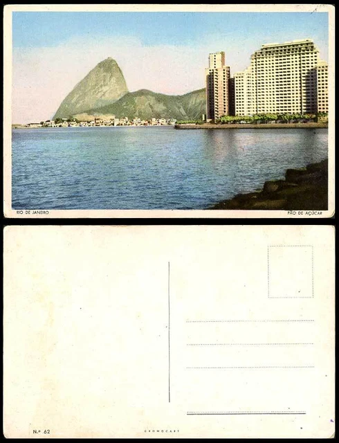 Brasilien Rio de Janeiro Pao de Acucar Panorama allgemeine Ansicht alte Farbe Postkarte 62