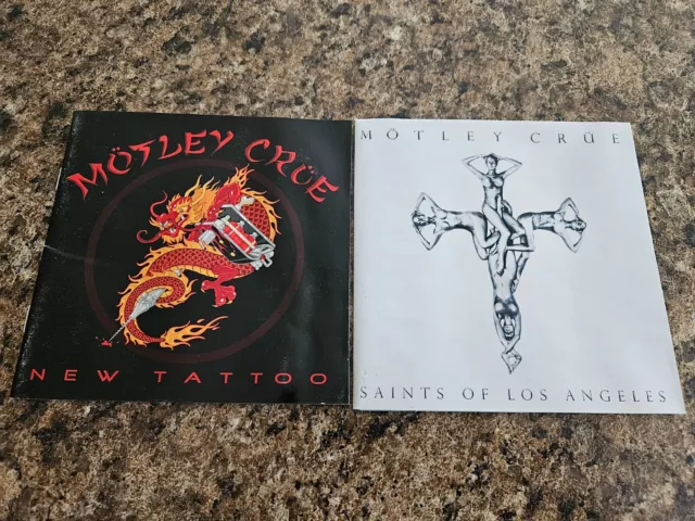 2 gd! MOTLEY CRUE CDS 2000 NEW TATTOO 2008 SAINTS OF LOS ANGELES W/POSTER 24TRKS