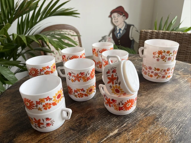 Lot De 6 Tasses à Café Arcopal - 8 Cl - Marron - Empilables - Céramique - Neuf