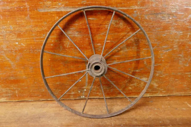 Vintage Antique Steel Spoke Wheel - Wagon Cart Tricycle Buggy - 10” Diameter