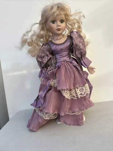 VINTAGE The Emerald Doll Collection BEAUTIFUL Curly Blonde Hair Porcelain