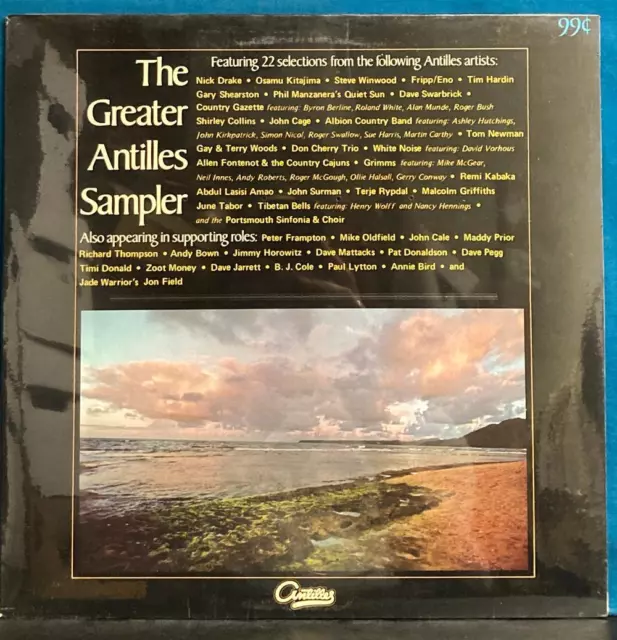 GREATER ANTILLES SAMPLER~SEALED ORIG 1970s COMPILATION~NICK DRAKE~FRIPP/ENO++++
