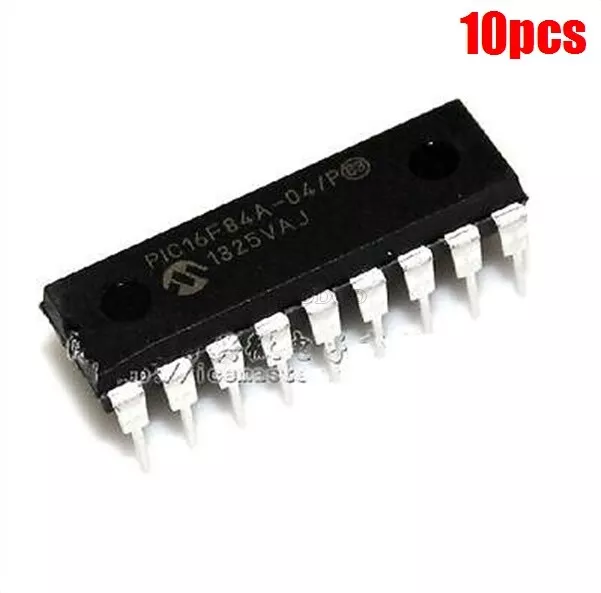 10Pcs PIC16F84A-04/P PIC16F84A DIP-18 Eeprom 8-Bit Microcontroller ns