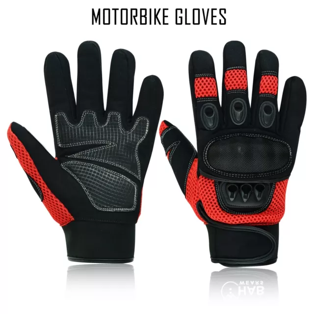 Mens Summer Motorbike Motorcycle Gloves Vented Lightweight Knuckle Protection UK