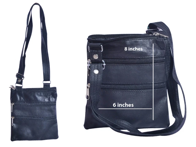 Sacoche Femme BEAUGENCY En Cuir De Mouton - Noir - Dimensions 45x30x12 Cm - Occasion