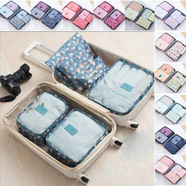 Six Pieces Set Luggage Organiser Suitcase Storage Bags Packing Travel Cubes