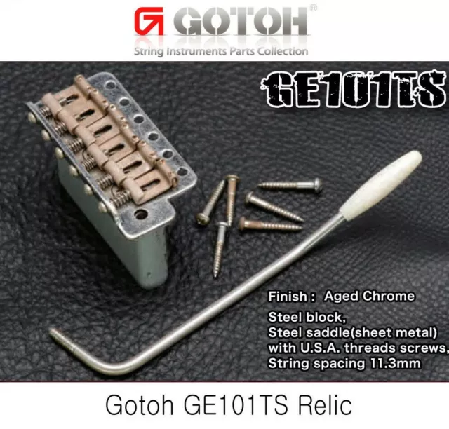 NEW Gotoh GE101TS RELIC AGED CHROME Vintage STEEL TREMOLO