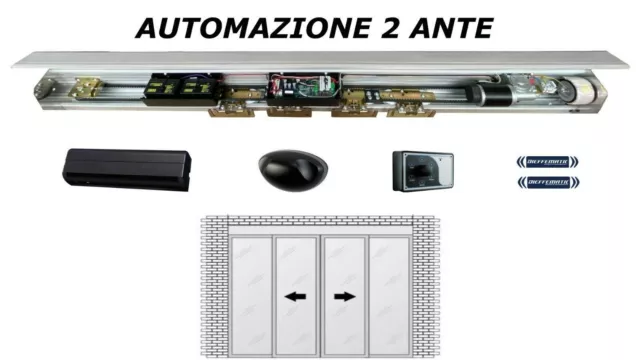 Port Automatic Sliding 2 Door Complete Automatism Theshold Automatic 24V