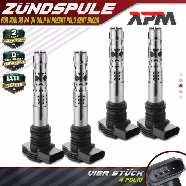 4x Bobine D'Allumage pour Audi A3 A4 A6 Tt VW Golf 4 IV Polo 9N Bora Seat 1.8T