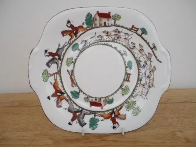 Krone Staffordshire Jagdszene Kuchenteller
