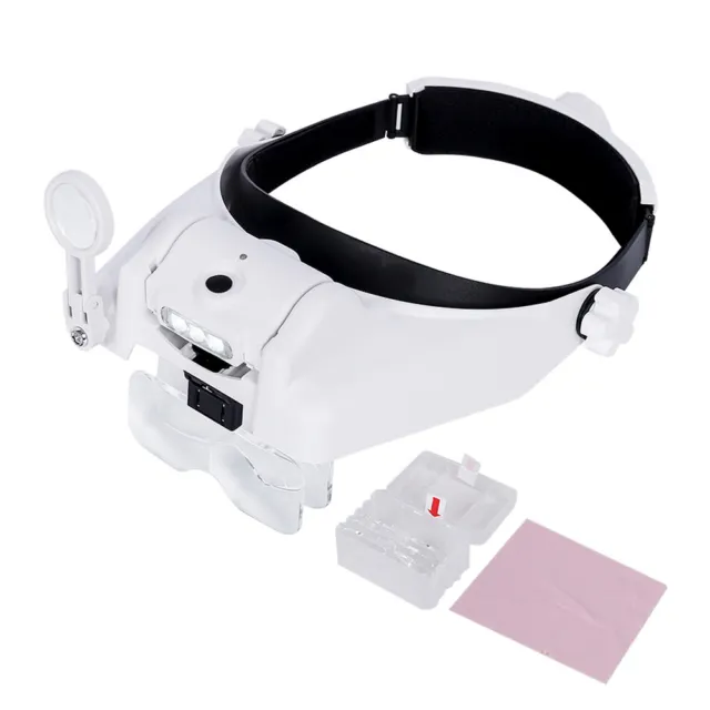 With LED Light Jewelry Repair Headband Magnifier Close Work Reading Handsfree