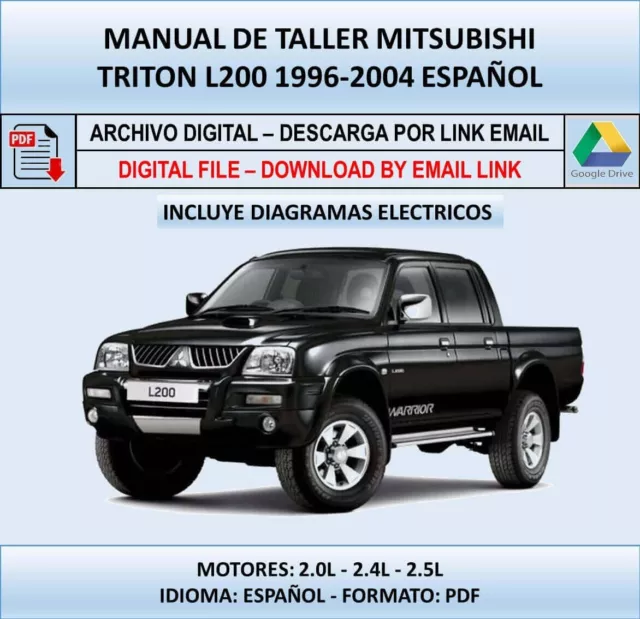 Manual de Taller Mitsubishi Tritón L200 1996-2004 Español. Diagramas Eléctricos