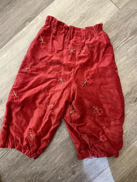 Annette Himstedt Stunning Red Velvet Embroidered Trousers Dolls Labelled