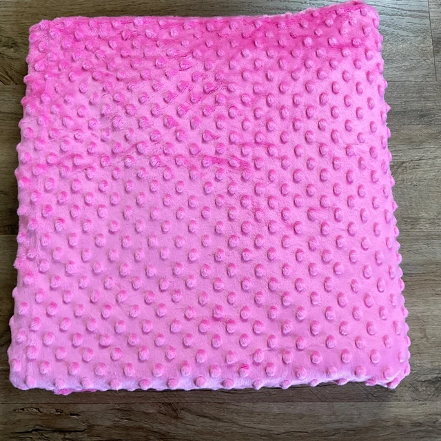MINKY FABRIC BABY Blanket Sew Quilt Hot Pink Super Soft Dimple Polka