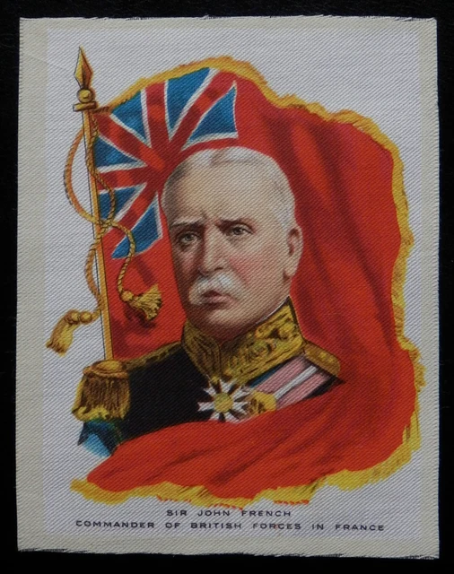SIR JOHN FRENCH COMMANDER BRITISH FORCES Ruler with Flag 1910 Silk ITC of Canada