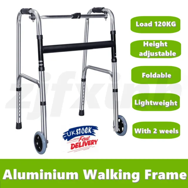 Lightweight aluminium folding mobility zimmer walking frame height adjustable