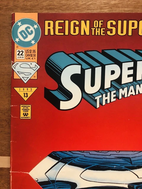 🇺🇸Superman: The Man of Steel #22 [Die-Cut Cover Edition] (Jun 1993, DC) 8