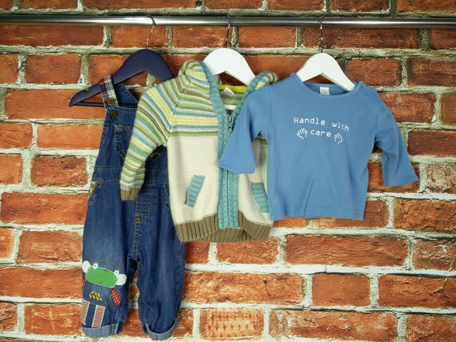 Baby Boy Bundle Age 3-6 Months Next Cardigan Top T-Shirt Dungaree Kids Set 68Cm