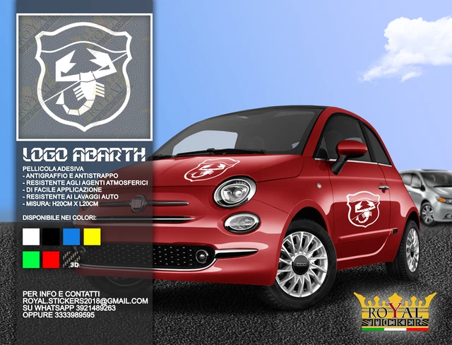 Autocollant Scudetto Abarth Scorpion - Pour Fiat Punto, 500, Stickers Vinyle Course