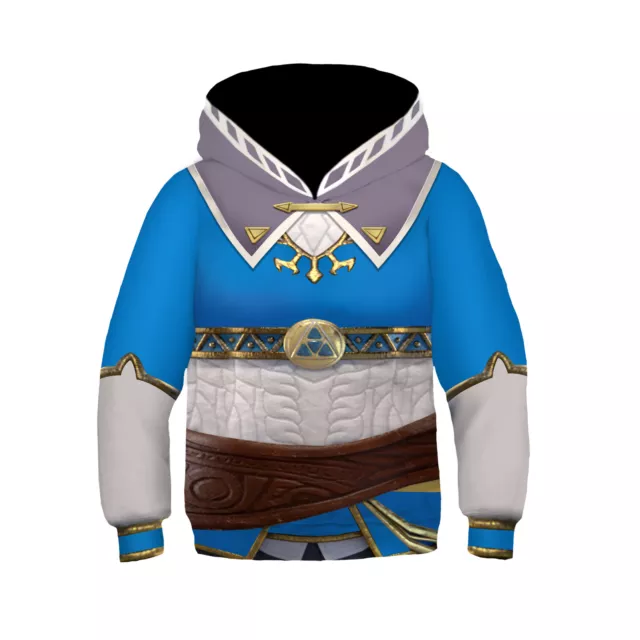 Felpa con cappuccio 2023 The Legend of Zelda bambini 3D costume cosplay pullover top