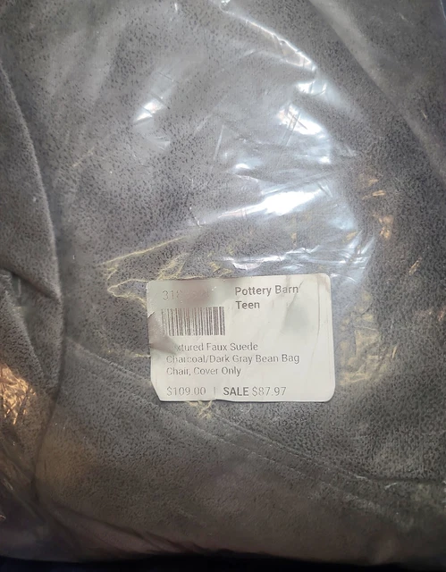 Bolso sin mangas Pottery Barn para adolescentes con textura de gamuza sintética rubor rosa frijoles ~ grande